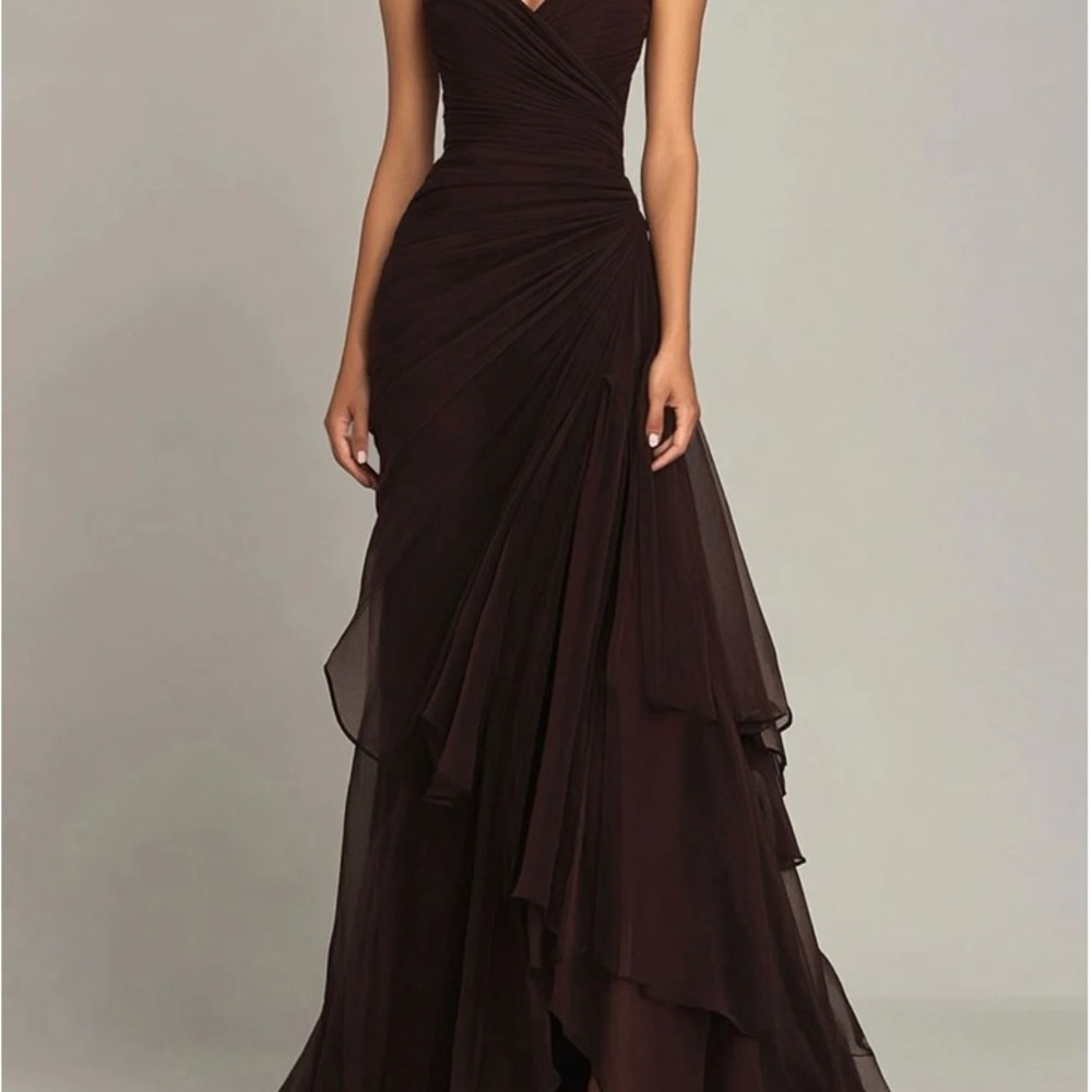 Elegant Brown Evening Gown